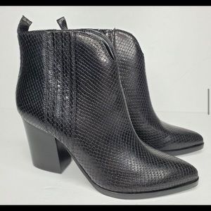 Marc Fisher LTD Annabel Snake-Print Ankle Booties
